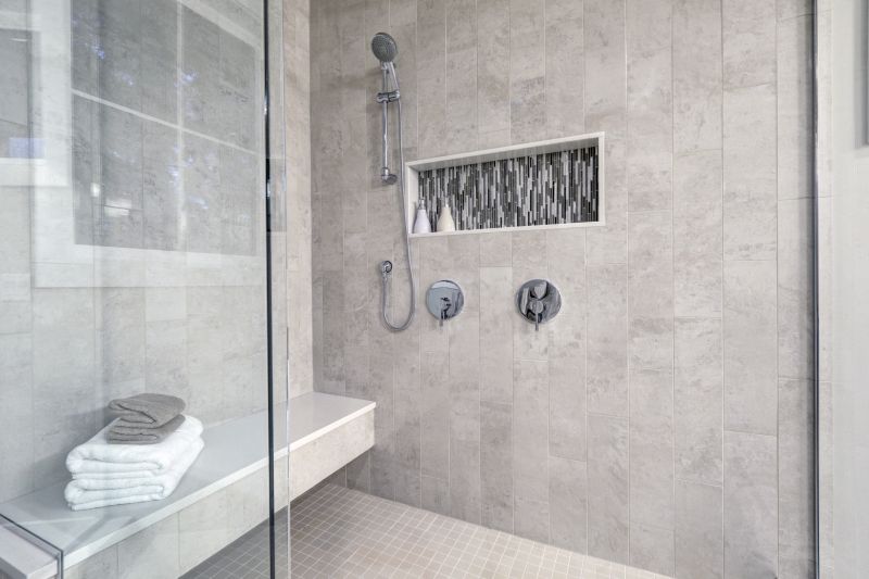 Modern Tiled Shower with Niche Storage